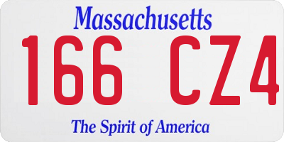 MA license plate 166CZ4