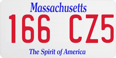 MA license plate 166CZ5