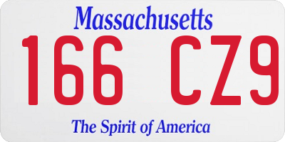 MA license plate 166CZ9