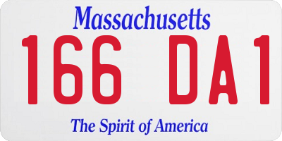 MA license plate 166DA1