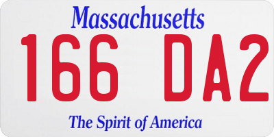 MA license plate 166DA2