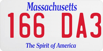 MA license plate 166DA3