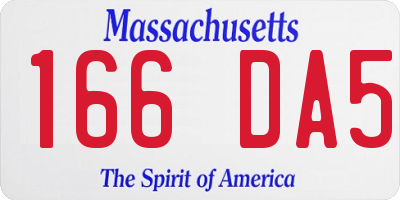 MA license plate 166DA5