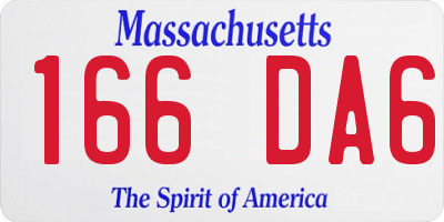 MA license plate 166DA6