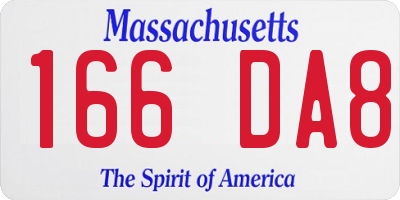 MA license plate 166DA8
