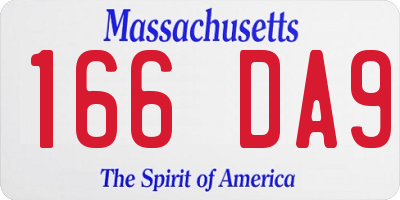 MA license plate 166DA9