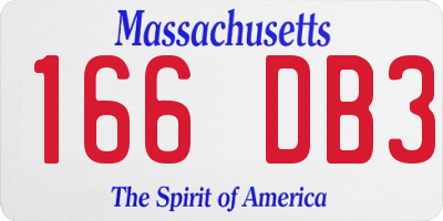 MA license plate 166DB3