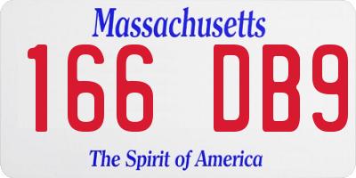 MA license plate 166DB9