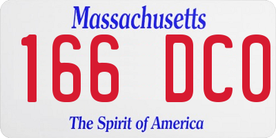 MA license plate 166DC0