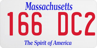 MA license plate 166DC2