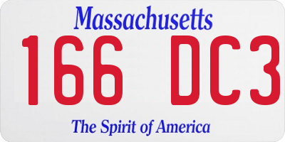 MA license plate 166DC3
