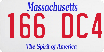 MA license plate 166DC4