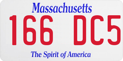 MA license plate 166DC5