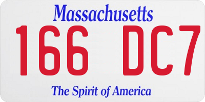 MA license plate 166DC7
