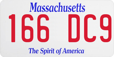 MA license plate 166DC9