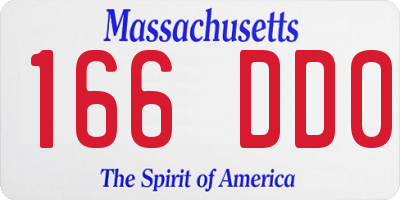 MA license plate 166DD0