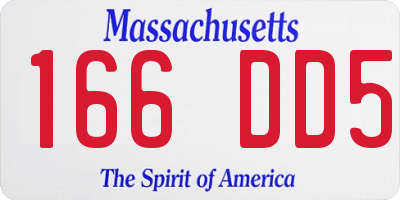 MA license plate 166DD5