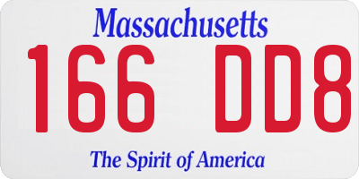 MA license plate 166DD8