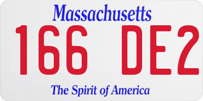 MA license plate 166DE2