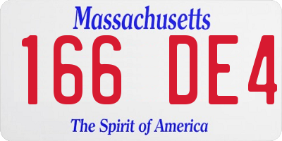 MA license plate 166DE4