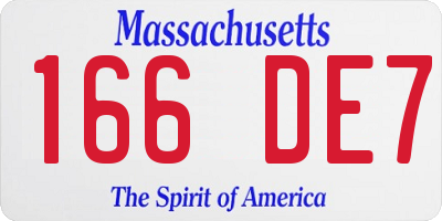 MA license plate 166DE7