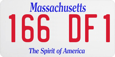 MA license plate 166DF1