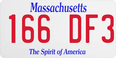MA license plate 166DF3