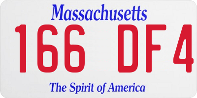 MA license plate 166DF4