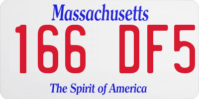 MA license plate 166DF5