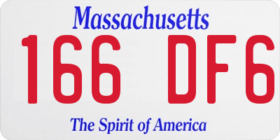 MA license plate 166DF6