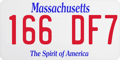 MA license plate 166DF7