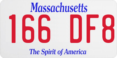MA license plate 166DF8