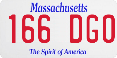 MA license plate 166DG0