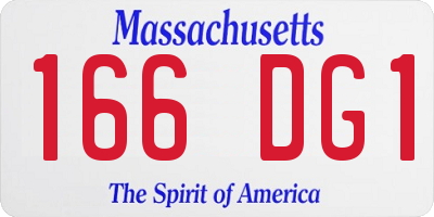 MA license plate 166DG1