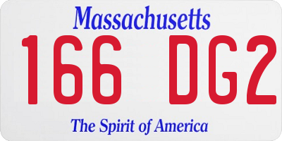 MA license plate 166DG2