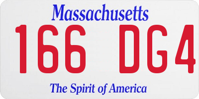 MA license plate 166DG4