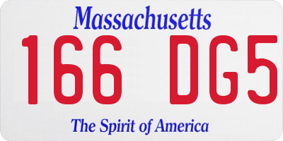 MA license plate 166DG5