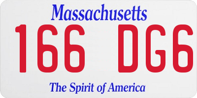 MA license plate 166DG6