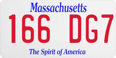 MA license plate 166DG7