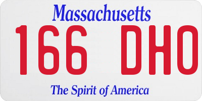 MA license plate 166DH0