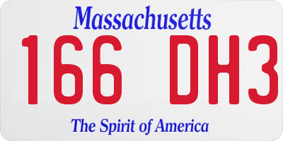 MA license plate 166DH3