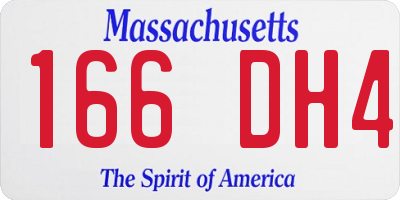 MA license plate 166DH4
