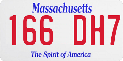 MA license plate 166DH7
