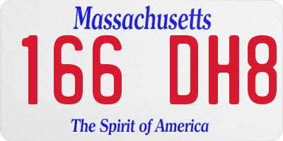 MA license plate 166DH8