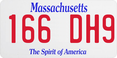MA license plate 166DH9