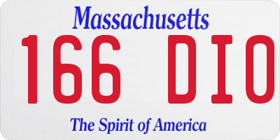 MA license plate 166DI0