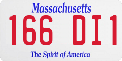 MA license plate 166DI1