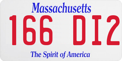 MA license plate 166DI2