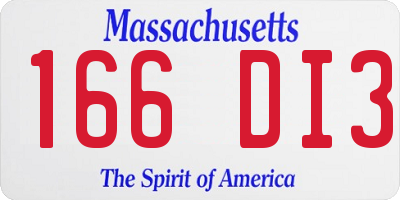 MA license plate 166DI3