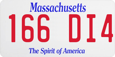 MA license plate 166DI4